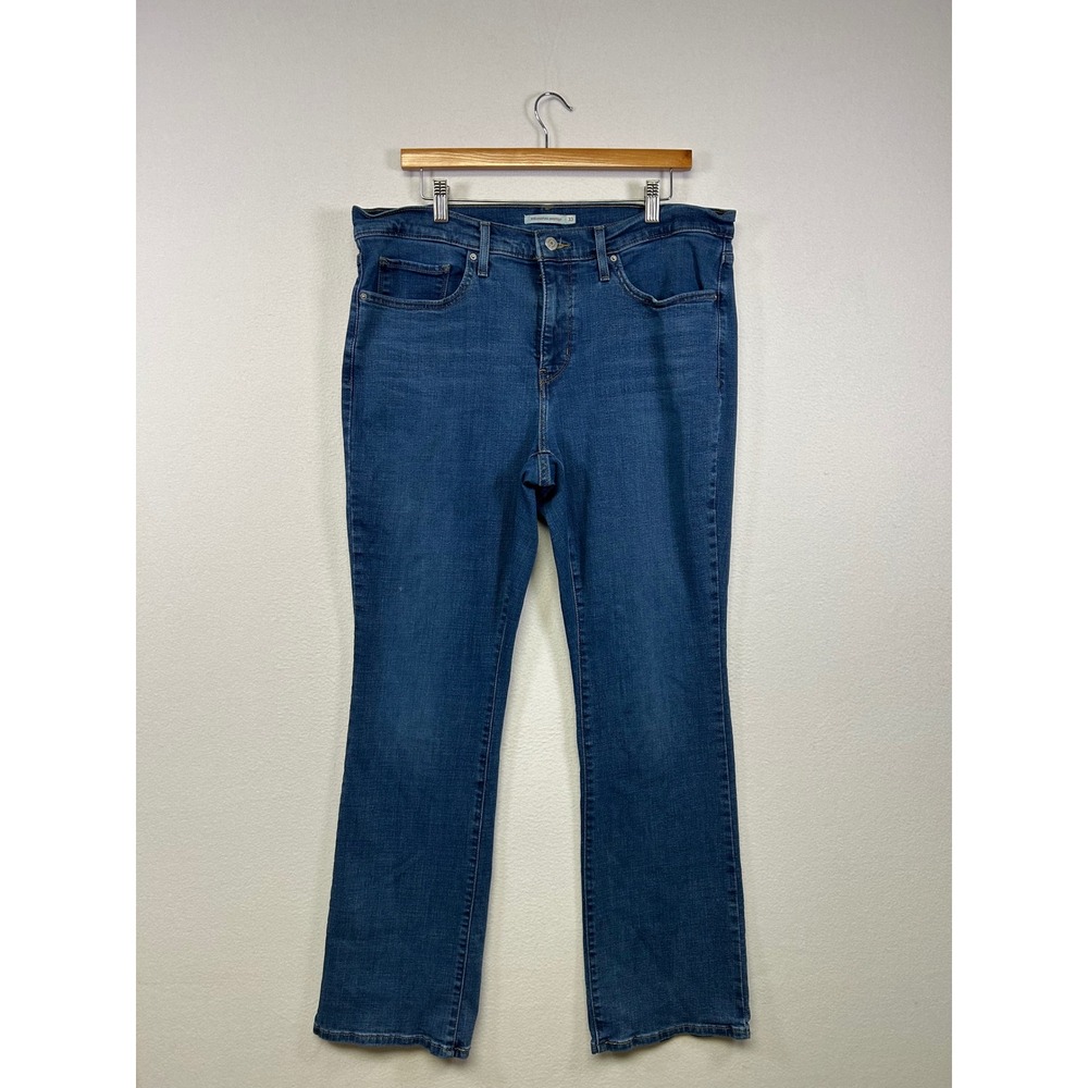 Classic Levi's Womens 33 Blue 315 Shaping Bootcut Mid Rise‎ Stretch Denim Jeans